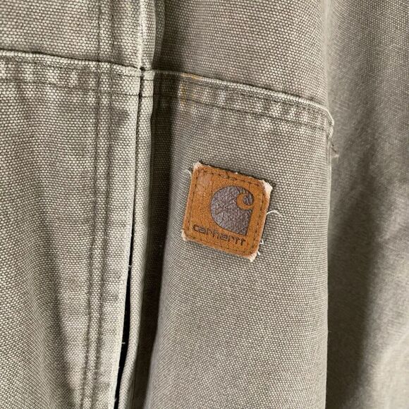 Carhartt Jacket Men's XXL Tall Grey Full Zip Fleece Lined Drawstring Pockets - Picture 2 of 16